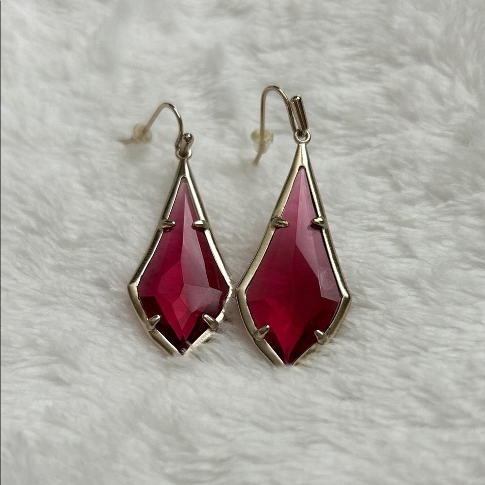 Kendra Scott Red Drop Earrings